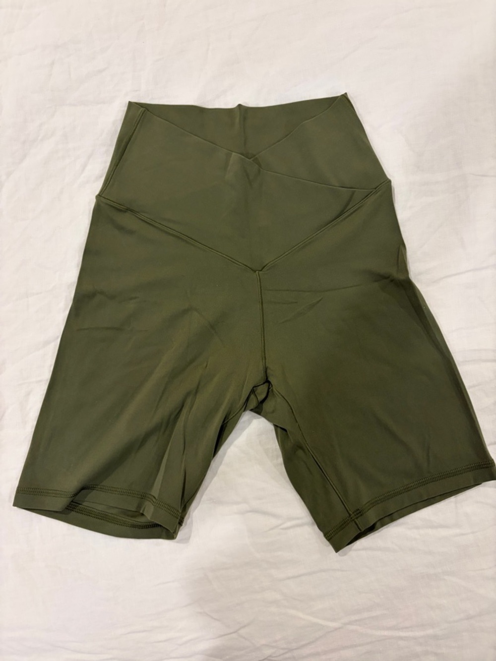 aerie Olive Green High-Waist Bike Shorts